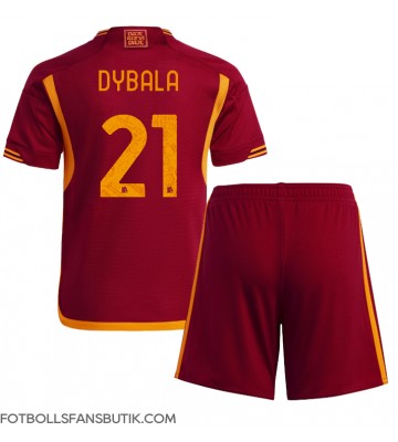 AS Roma Paulo Dybala #21 Replika Hemmatröja Barn 2023-24 Kortärmad (+ Korta byxor)